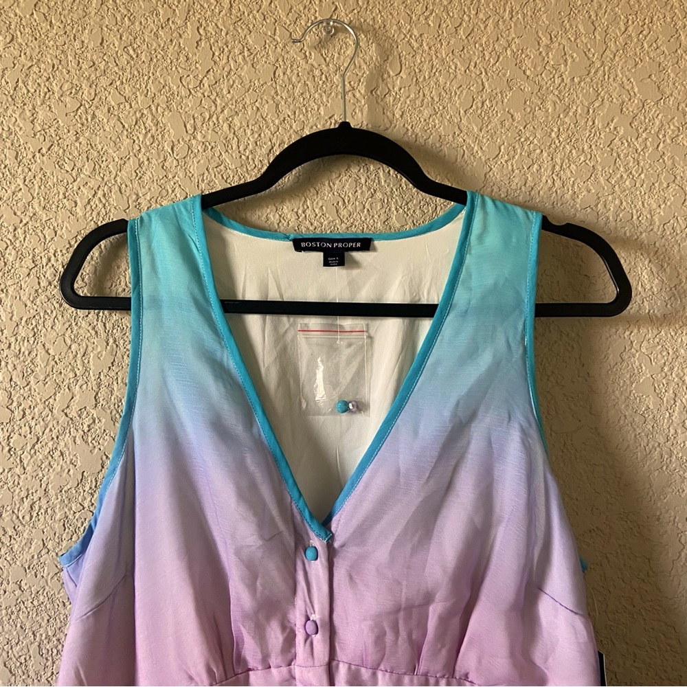 BOSTON PROPER pastel rainbow dress size L